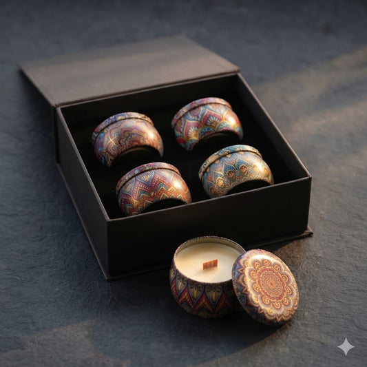 Decorative Scented Tin Candle Gift Set