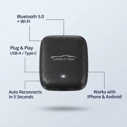 CarPlay Box – محول CarPlay ذكي لاسلكي لأجهزة iPhone و Android | توصيل وتشغيل