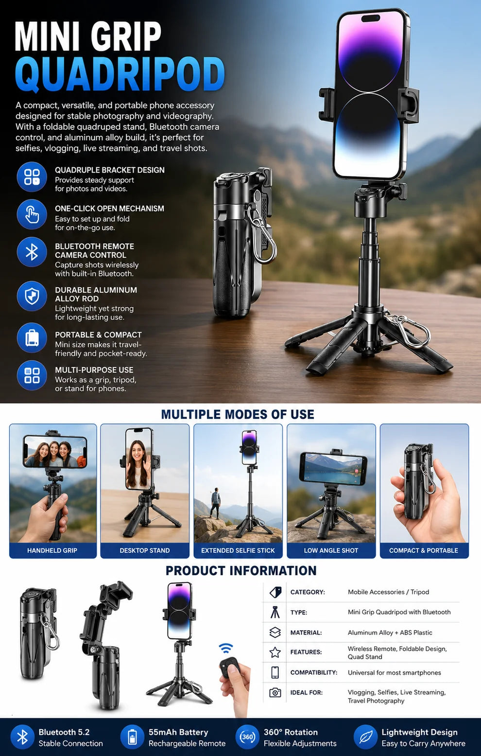 Mini Grip Quadripod