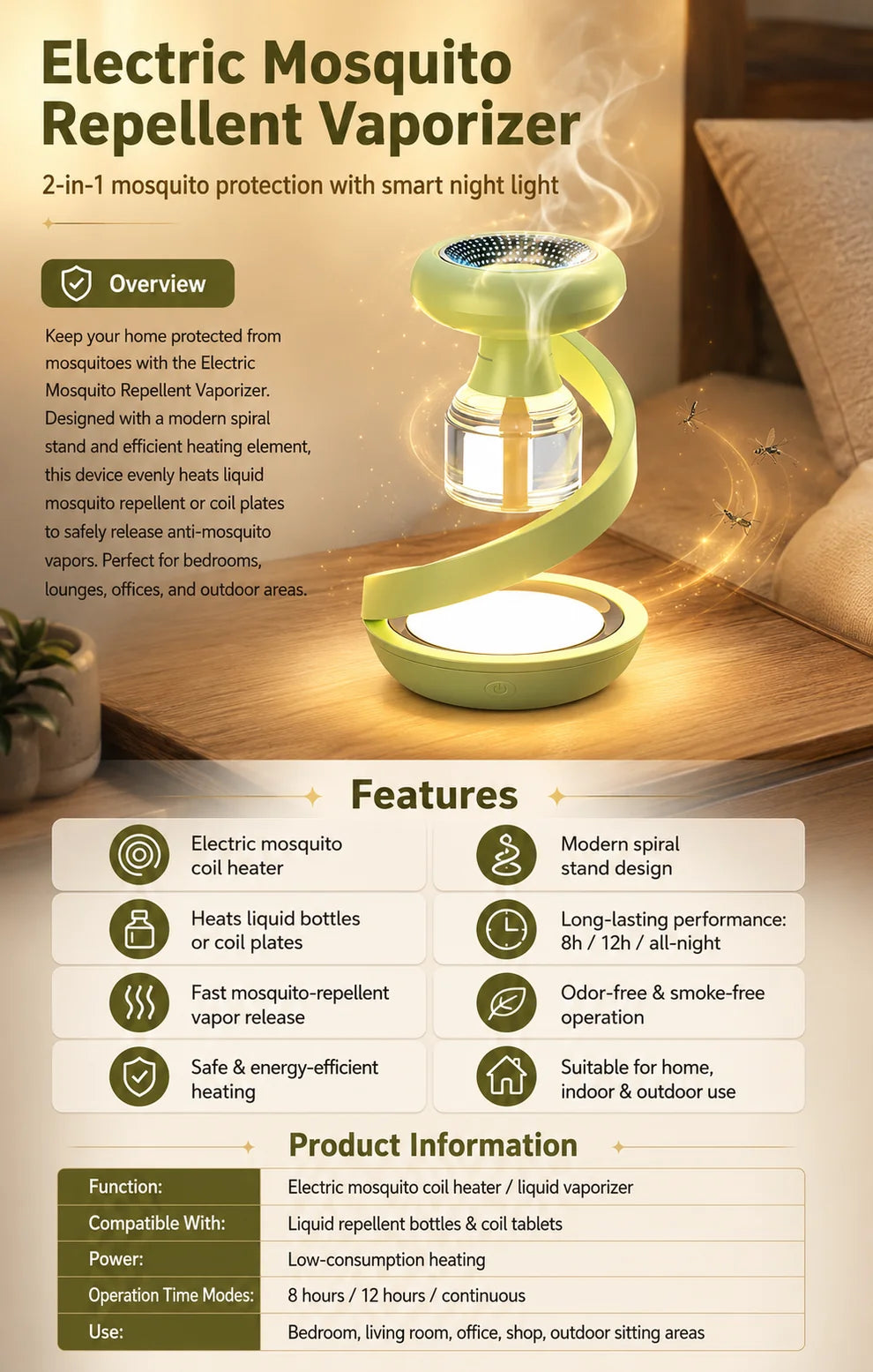 Electric Mosquito Repellent Vaporizer