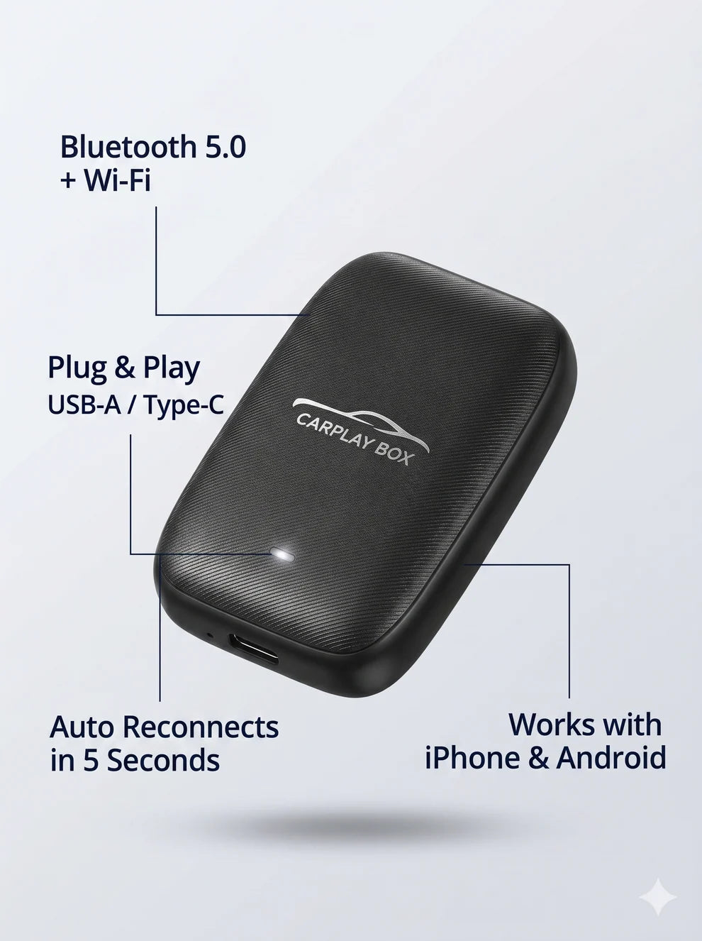CarPlay Box – محول CarPlay ذكي لاسلكي لأجهزة iPhone و Android | توصيل وتشغيل